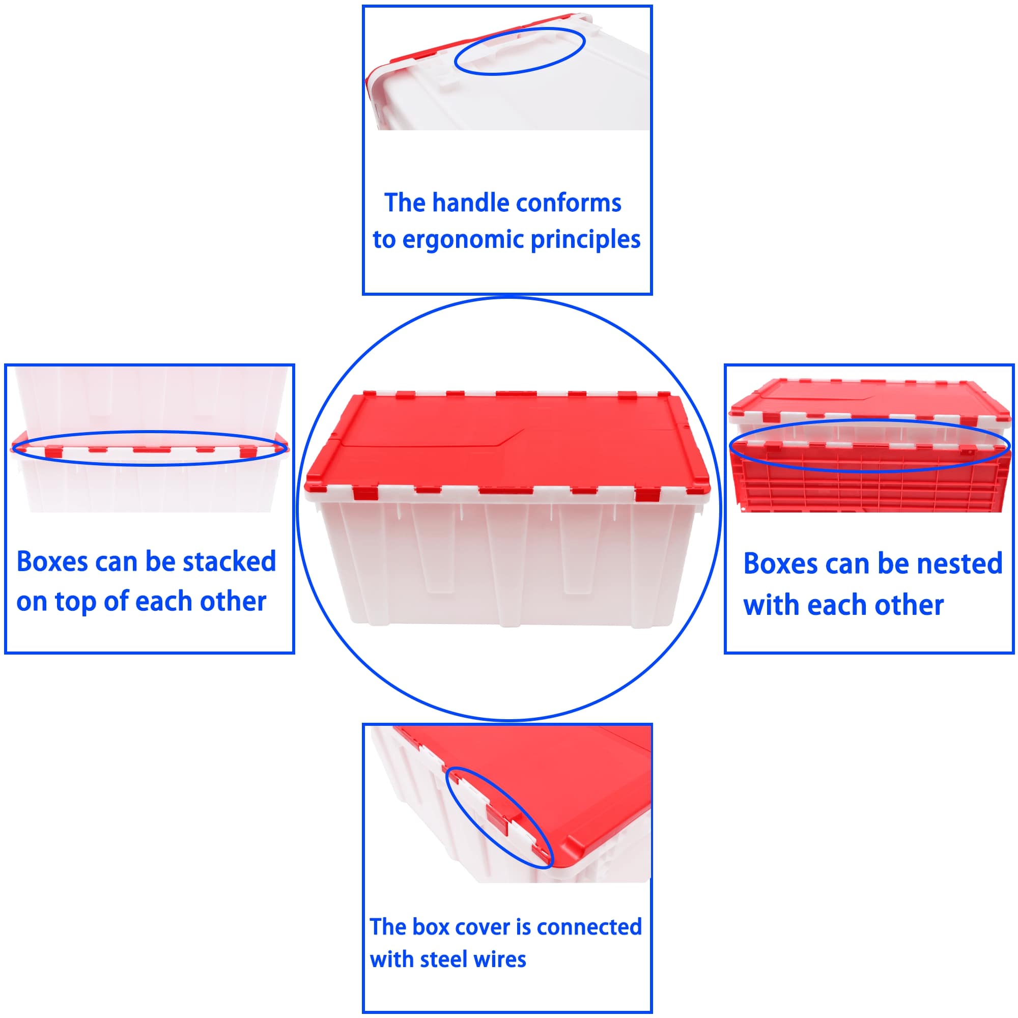 plastic moving bins 680X430X320