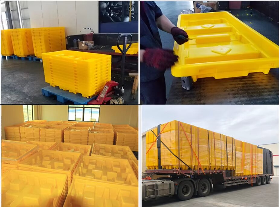 heavy duty spill containment pallet with drain plug